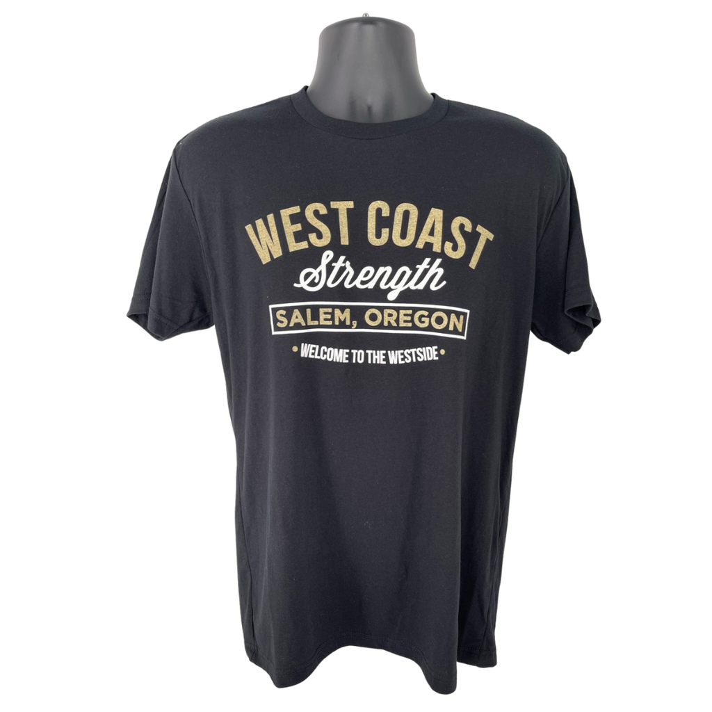 Mens Black/Gold Tee Shirt - "Welcome to the Westside"