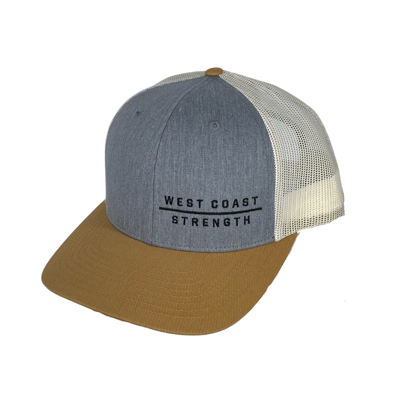 WCS Snapback Pre-Curved Bill Trucker hat -H. Grey/Birch/Biscuit